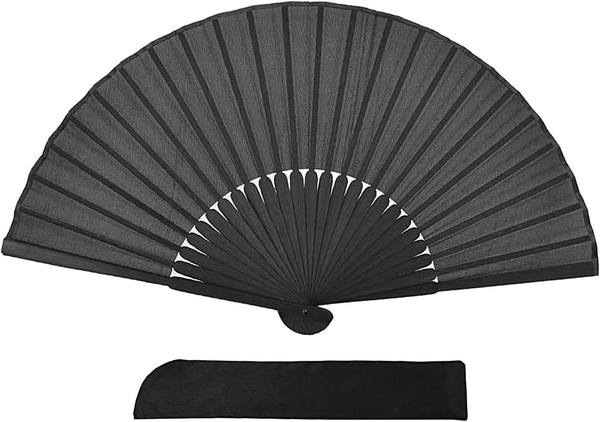 Opvouwbare Handventilator - Draagbare Ventilator - Zomerse Verkoeling - Sterk Scharnier - 236 cm Breed - Zwart