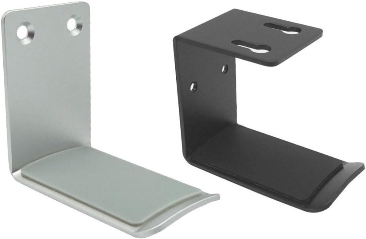 Koptelefoon Hanger - Hoofdtelefoon Haak - Opgeruimd Bureau - Ponsvrije Installatie - 6 Stuks - Zwart Zilver