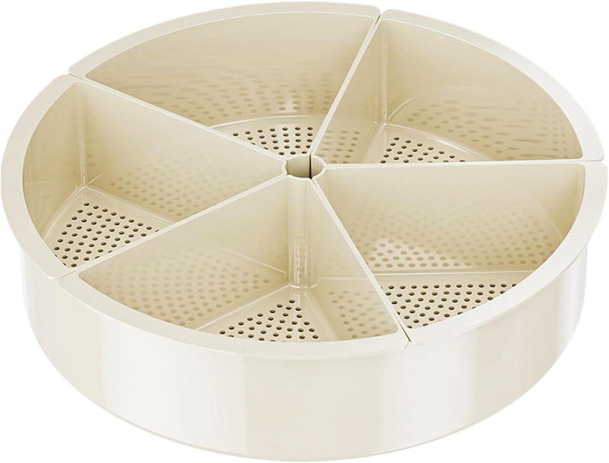 Draaibaar Dienblad - Opbergdoos - Maaltijden Serveren - Efficiënte Afwatering - 31.5 cm - Wit