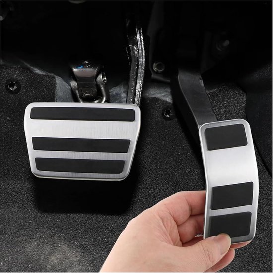 Pedaal Hoes Set - Auto Pedaal Covers - Verbeter Rijervaring - Antislip Ontwerp - 1 Set - Zilver Zwart — afbeelding 5