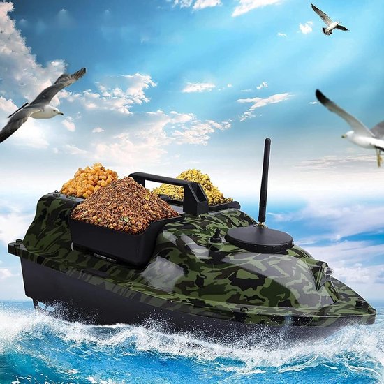 Visboot met GPS - Aas boot - Vissen op afstand - Dubbele motor - 3 aas containers - Zwart — afbeelding 3