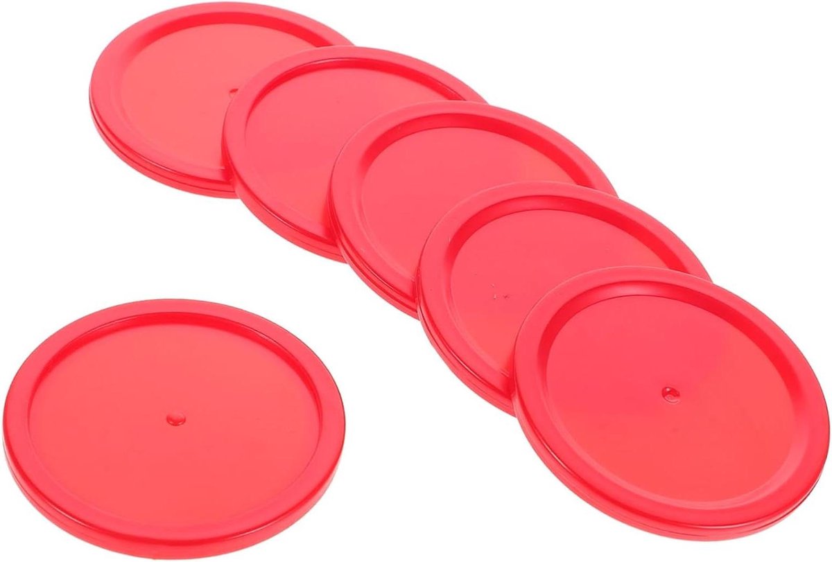 Hockey Pucks - Speeltafel Accessoires - Indoor Spelplezier - Verbeterde Wendbaarheid - 6 Stuks - Rood