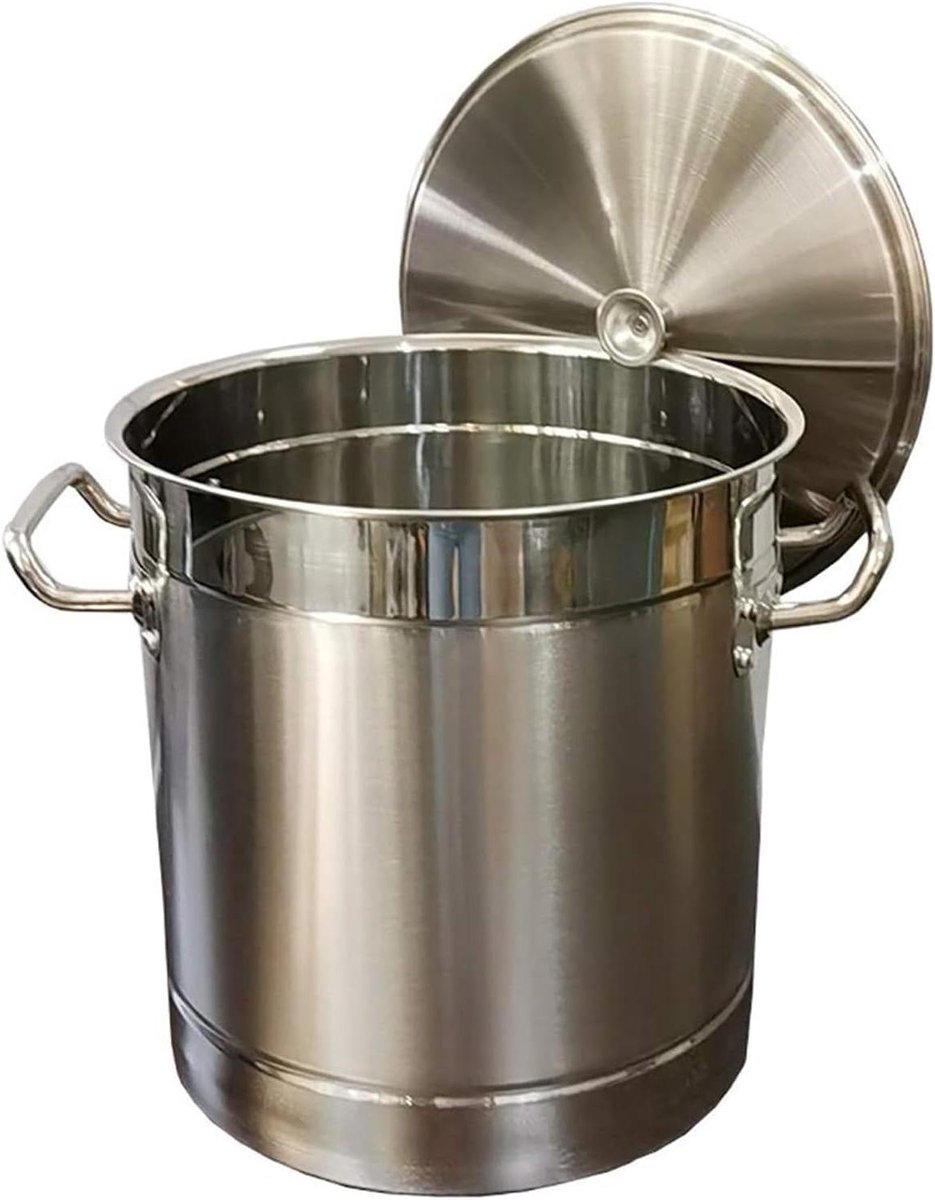 Roestvrijstalen Voorraadpot - Grote Soeppan - Grote Hoeveelheden Koken - Hoge Temperatuur Bestendig - Tot 80 Liter - Zilverkleurig
