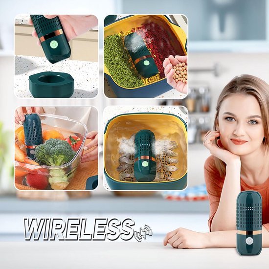 Fruit- & Groentewasser - Groentereinigingsapparaat - Draagbare, draadloze USB-fruit- & groentereiniger - ABS-fruit- & groentereiniger - Ontworpen voor het reinigen van diverse voedingsmiddelen - Geel — afbeelding 3