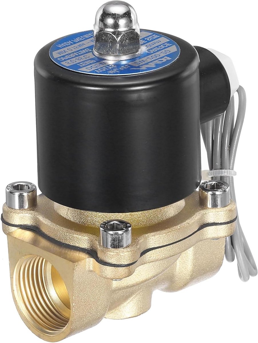 QUARKZMAN Electric Brass Solenoid Valve 3/4 Inch NPT 24V DC Normally Closed Air Valve for Water, Gas, Fuel, Diesel, Oil