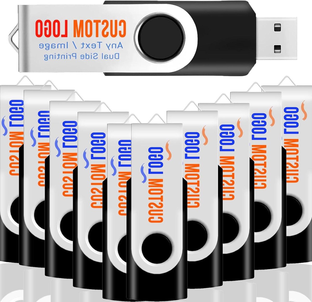 USB-flashdrives - Geheugensticks - Data Opslag - Aanpasbaar Logo - 25 stuks - Zwart