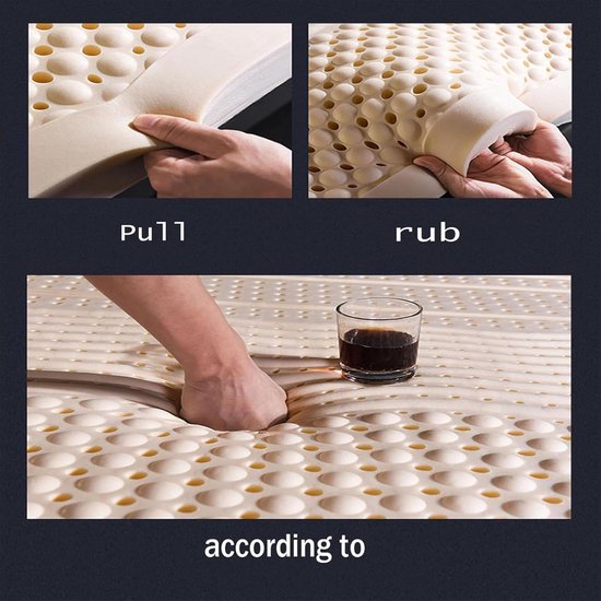 Natuurlijke latex matras, 3 inch medium zachte biologische matras, wasbaar latex opvouwbaar vloerslaapbed,3in,90x210cm(35x83in) — afbeelding 3