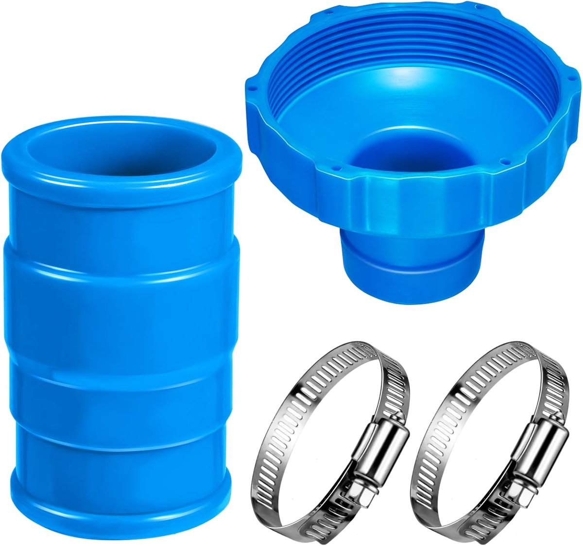 2-delige slangadapterset voor zwembadstofzuigers Geschikt voor Intex, vervangende slangadapter met clip voor zwembadskimmer en minifilter.