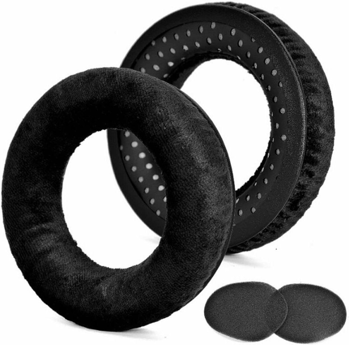 Oorkussens Vervanging - Hoesjes - Muziek Luisteren - Zacht Velvet Materiaal - 30 gram - Zwart