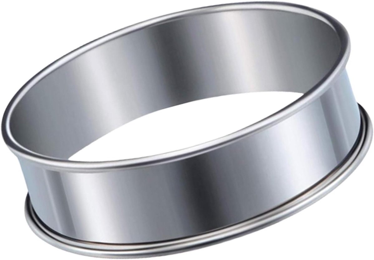Bakringen Set - Taartringen RVS - Gebak Maken - Dubbel Gerolde Rand - 8 en 10 cm - Zilverkleurig