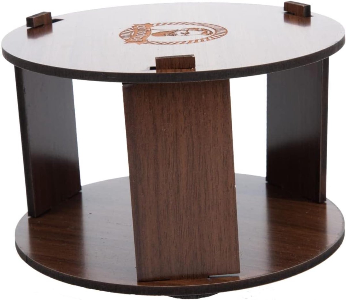 Halsband Papier Houder - Barbier Accessoire - Haar Styling - Houten Dispenser - 14 x 14 x 9 cm