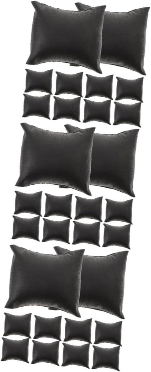 Horloge Kussens - Sieraden Display - Sieraden Presenteren - Zachte Bescherming - 9x8x4.5CM - Zwart