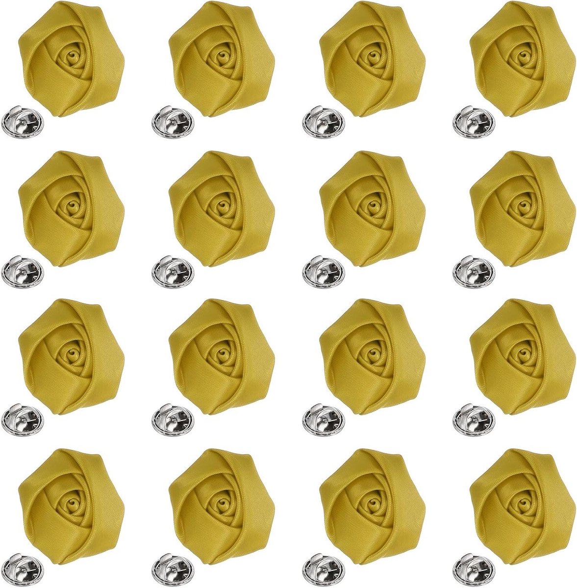 Herenspeld Rozen - Bloemen Speldjes - Feestelijke Outfits - Zachte Polyester Stof - 5 cm Diameter - Goud