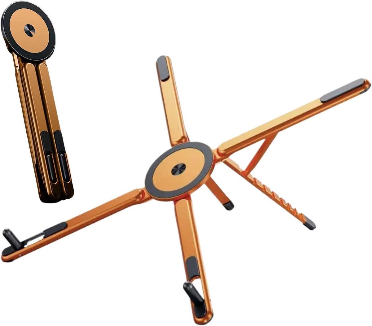 Laptop Standaard - Verhoger Bureau - Ergonomisch Werken - Magnetisch Inklapbaar - 18 cm - Zilver