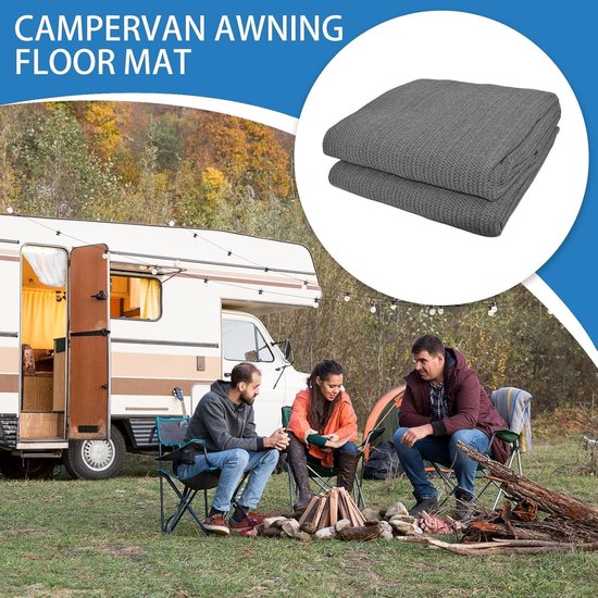 Tent Vloermat - Outdoor Kleed - Comfortabel Buiten - Scheurbestendig Ontwerp - 3x3 of 3x4 meter - Grijs — afbeelding 2