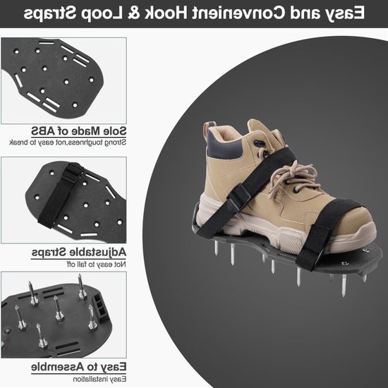 Aeratie sandalen voor gazon en tuin, verstelbare 42mm schoenen voor gazonbeluchting, ideaal voor tuinonderhoud en gazonverzorging — afbeelding 3
