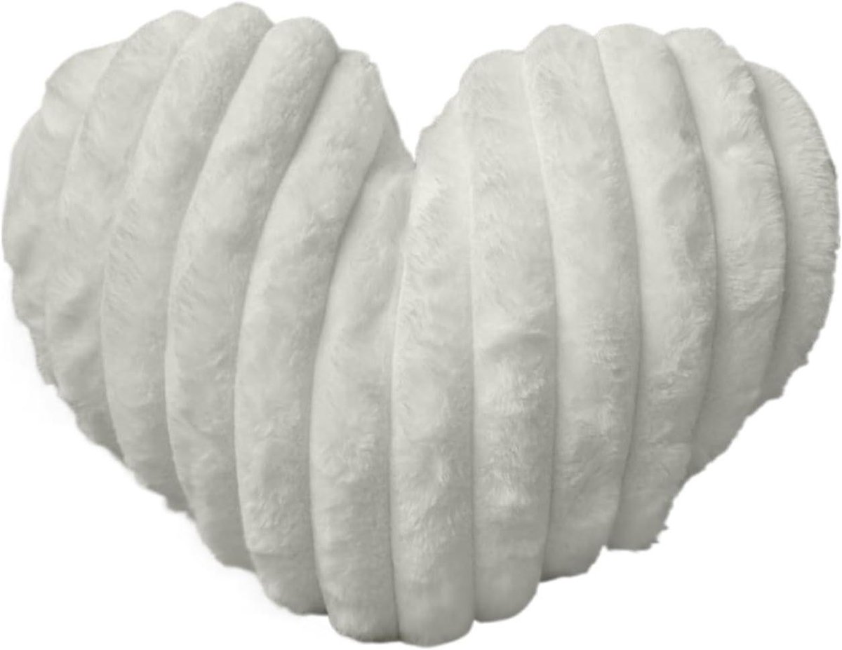 Decoratief Kussen - Hartvorm Kussen - Rugsteun Zitten - Zachte Pluche Vulling - 40x35 cm -