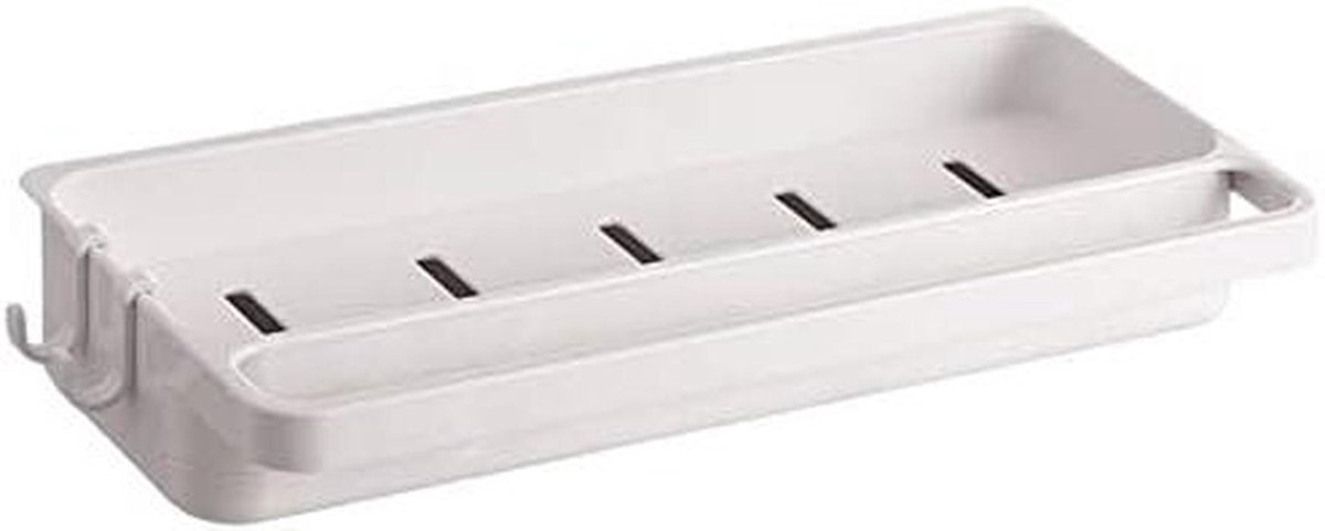 Zeepbakje met Haak - Opberger Keuken - Ruimte Besparen - Afvoer Gat - 26 cm - Wit