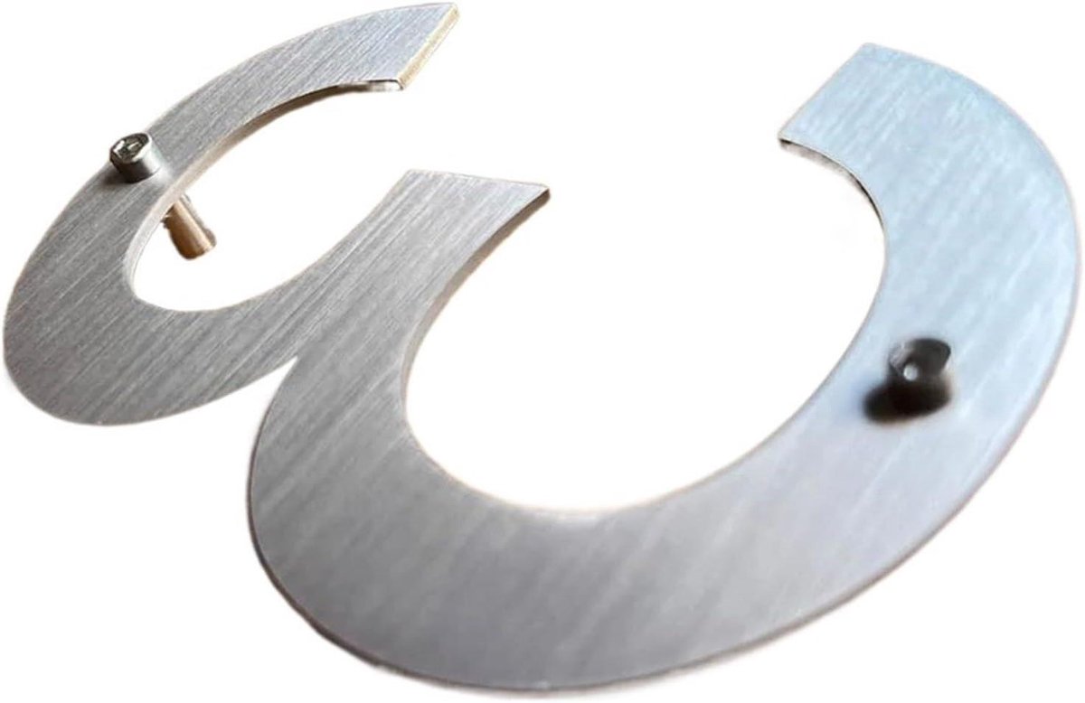 Huisnummer Metaal - Adresbord - Huis Identificatie - Zwevend Effect Mogelijk - 15 cm Hoog - Zilver