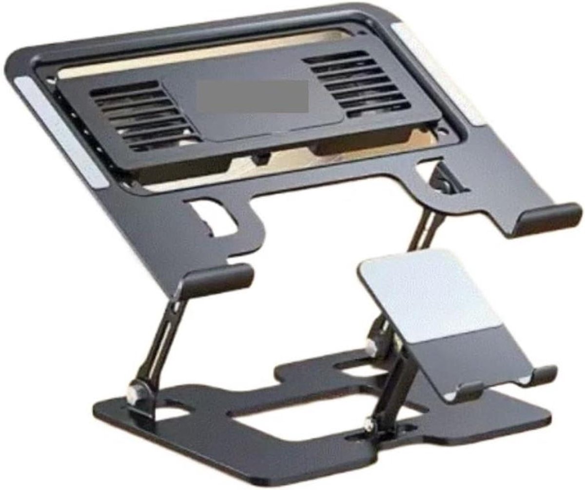 Laptop Koeler - Notebook Stand - Apparaat Koelen - 2-in-1 Ontwerp - 32x32x13 cm - Zwart