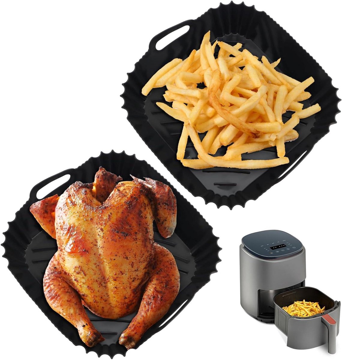 Airfryer Accessoires - Siliconen Bakje - Bakpapier - Minder vet