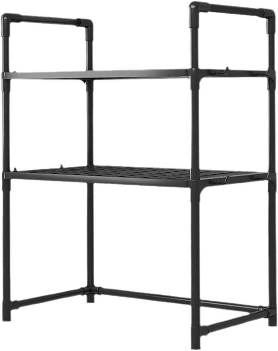 Magnetron Plank - Keuken Organizer - Keuken Opbergen - Verstelbaar Ontwerp - Drie Lagen - Zwart