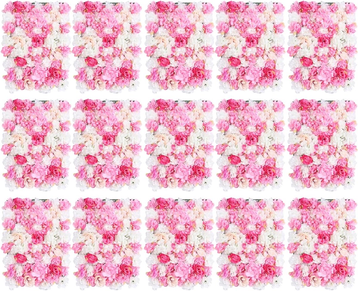 Set van 15 Kunstmatige Rozen Wandpanelen van 60 x 40 cm - Ideaal voor Feestjes, Decoratie en Jongens en Meisjes van Alle Leeftijden