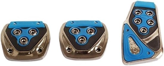 Pedaalhoezen Auto - Remkoppelingspedaal - Verbeterde Grip - Aluminiumlegering - 3 Stuks - Azure — afbeelding 5