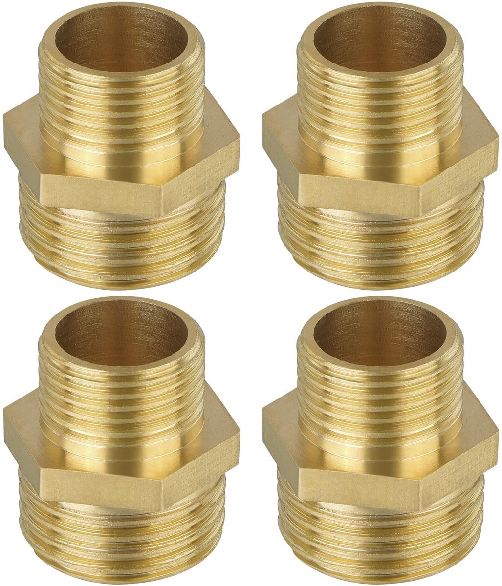 Innovra - Cosensi - Dailygoods - Dailygoody - Messing Reducer Nipple - 1/2 inch naar 3/8 inch - 4 Stuks - Hoogwaardige verbinding - Geschikt voor leidingen - Duurzaam en betrouwbaar