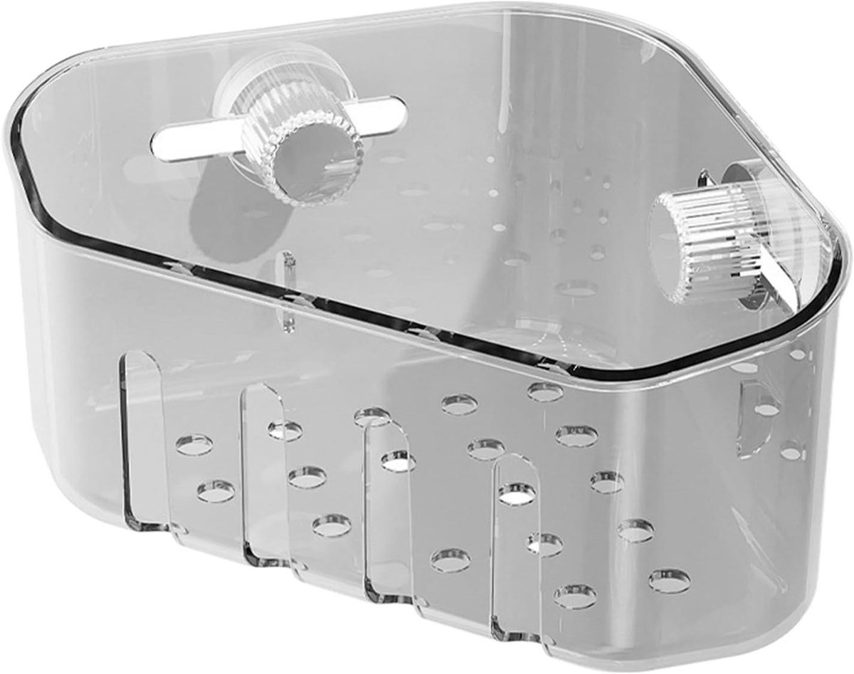 Gootsteen Organizer - Sponshouder Mandje - Keuken Opbergen - Met Zuignap - 124 cm - Transparant