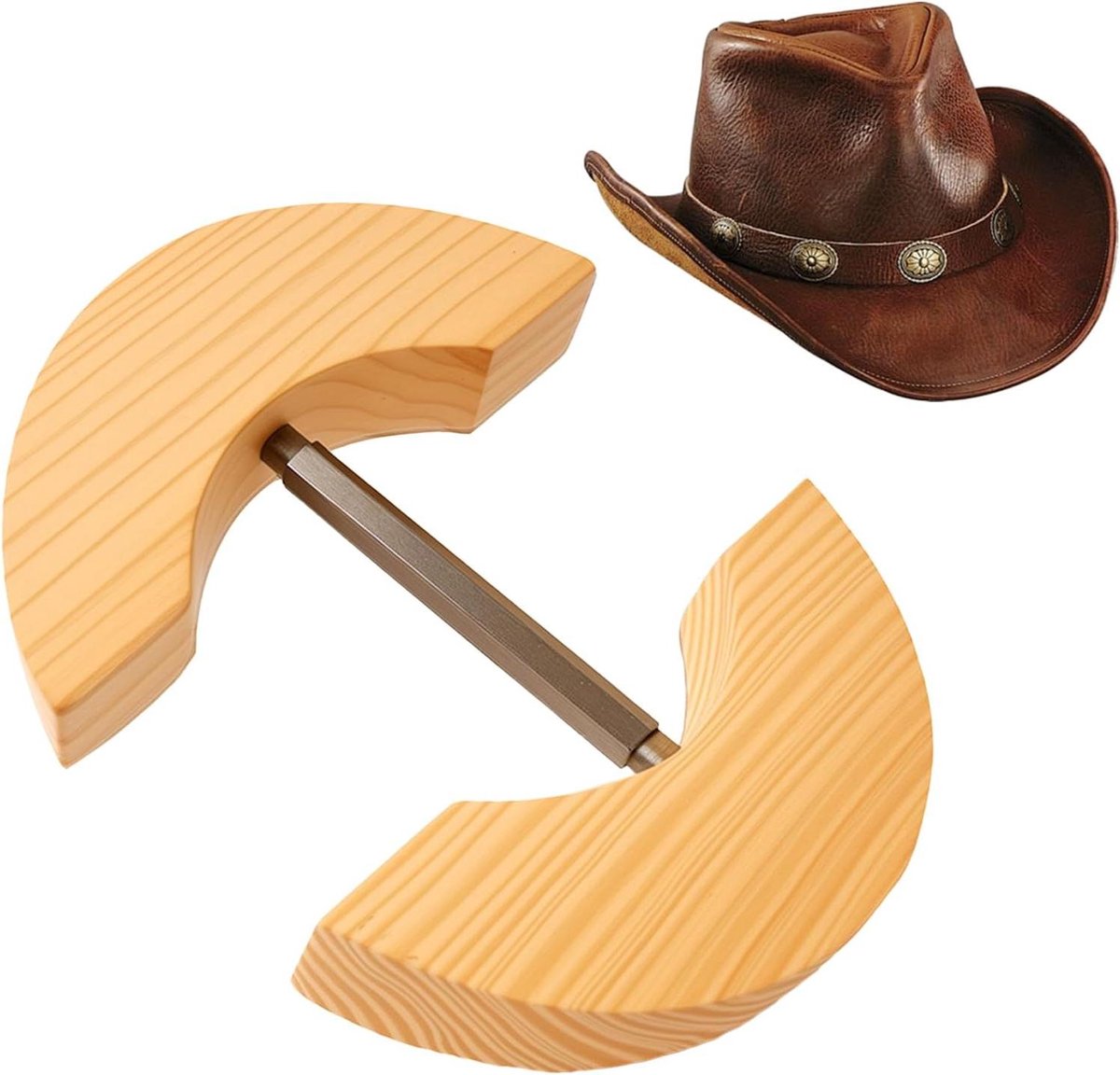 Hoedspanner Hout - Vormer Extender - Hoed Pasvorm - Precies Passend - 19 cm - Natuurlijk