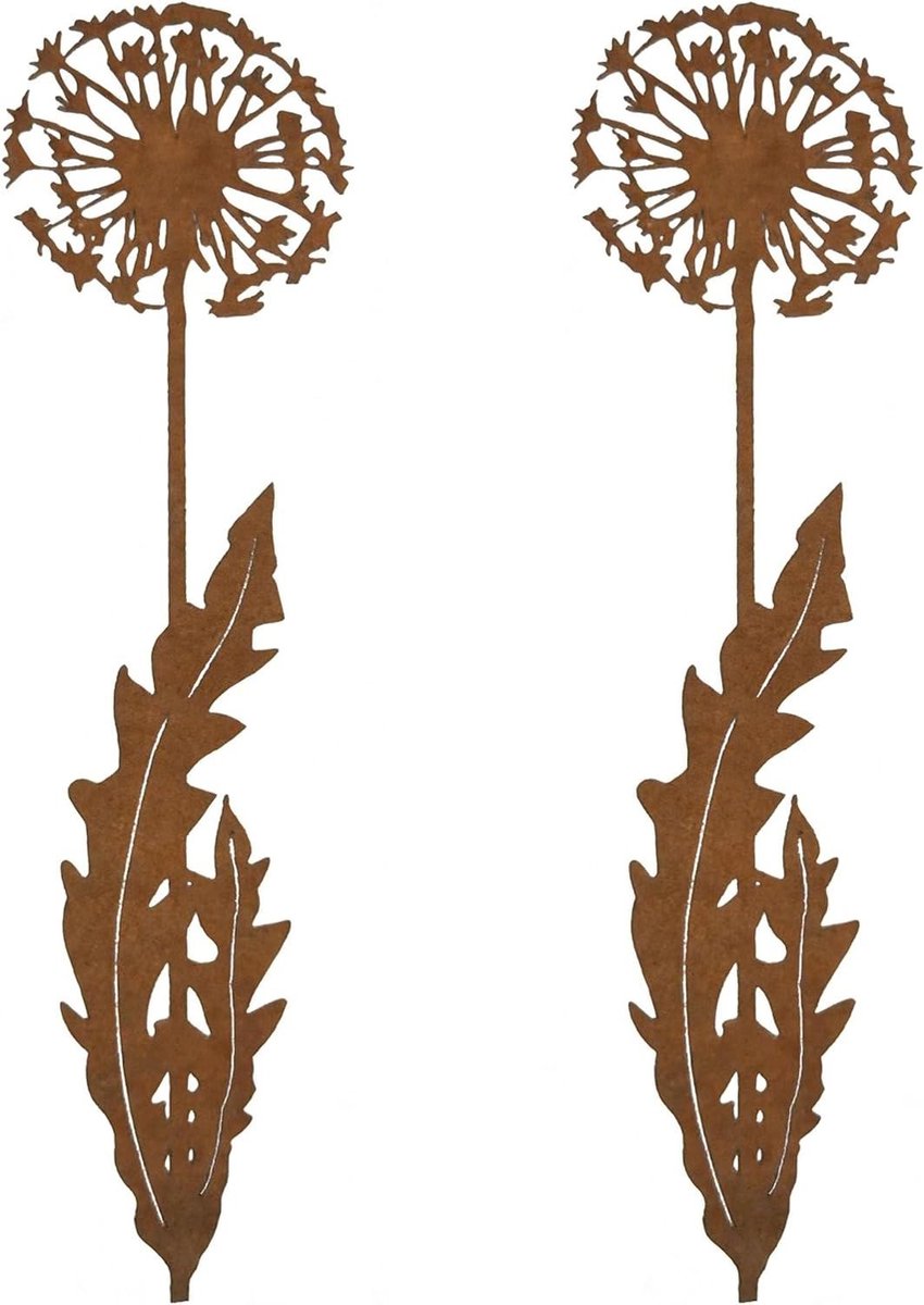 Tuindecoratie Roest - Metalen Stekkers - Buiten Decoratie - Voorgeroest Design - 30 cm Hoog - Roestkleur