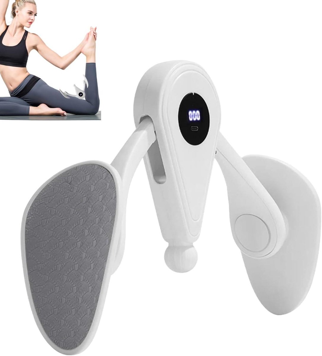 Dijbeen Trainer - Bekkenbodem Trainer - Thuis Fitness - Met Digitale Teller - 6x17x6 cm - Wit