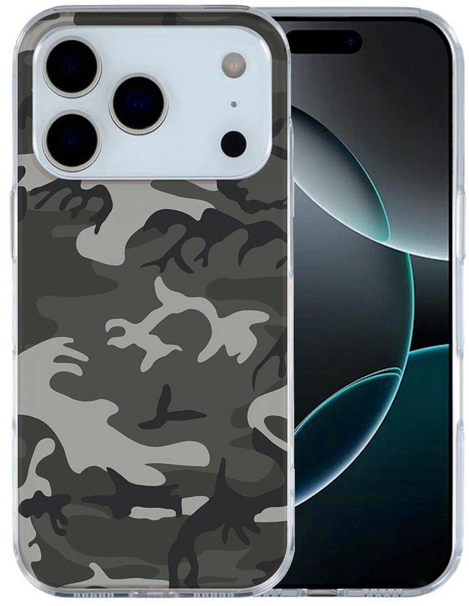 iPhone 17 Pro Max Hoesje Army Light – Lichte Camouflage TPU Cover