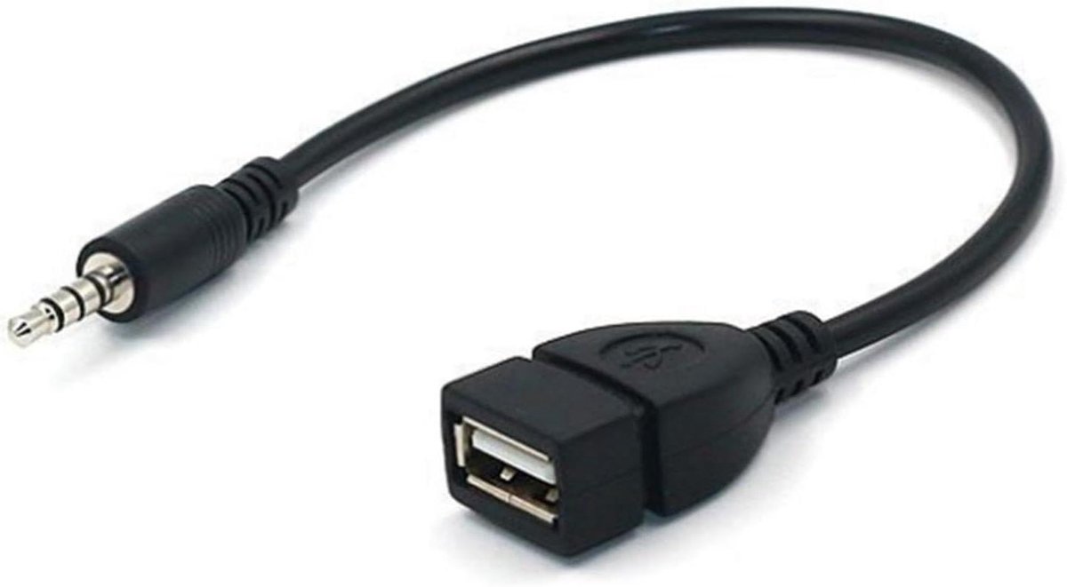 Audio Adapter Kabel - USB naar AUX - Muziek Afspelen - Duurzaam Koper - 20 cm - Metaal
