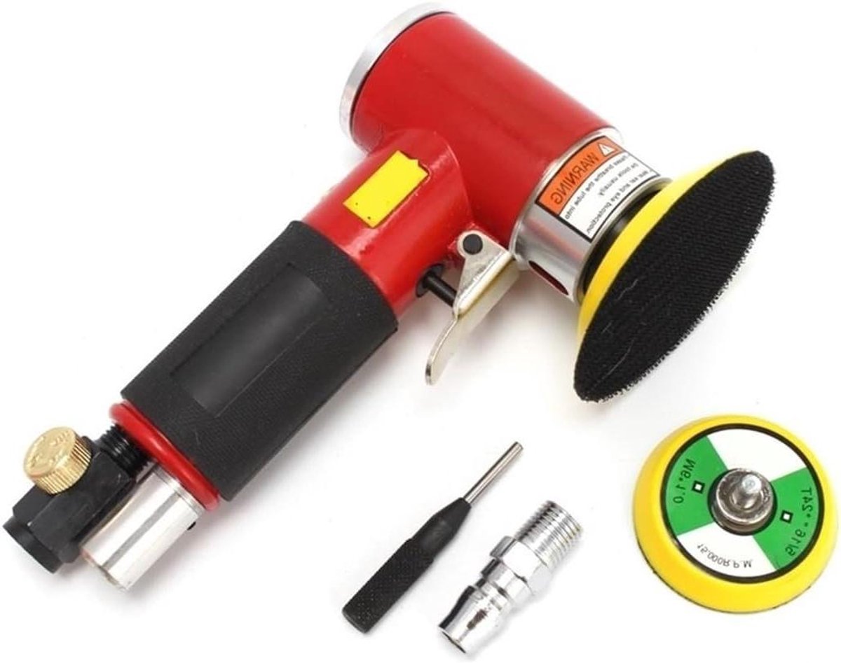 Mini Lucht Schuurmachine - Pneumatische Polijstmachine - Oppervlak Verfijnen - Excentrische Polijstmethode - 2 en 3 inch - Rood