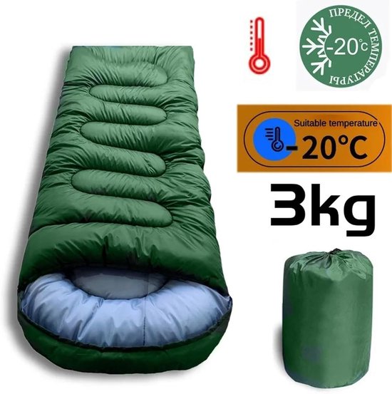Slaapzak 3,5 kg verdikte en verbrede winterslaapzak koudebestendig waterdicht en warm buiten katoen — afbeelding 3
