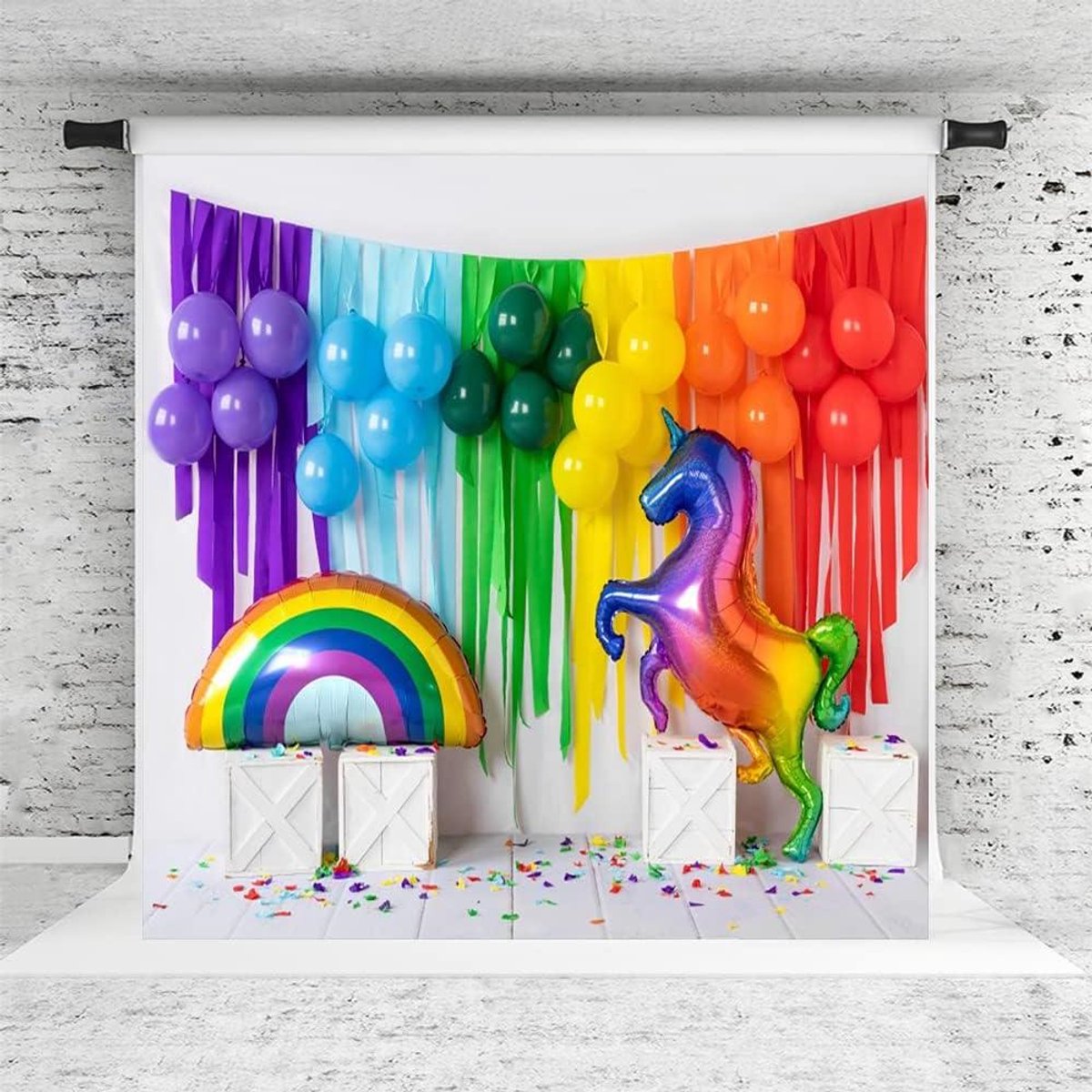 Fotoachtergrond - Decoratie - Feestdecoratie - Wasbaar en strijkbaar - 3x3m - Kleurrijk