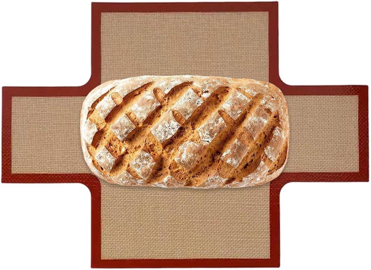 Bakvorm Liners - Bakmat Herbruikbaar - Brood Bakken - Antiaanbaklaag - 37x27cm - Rood