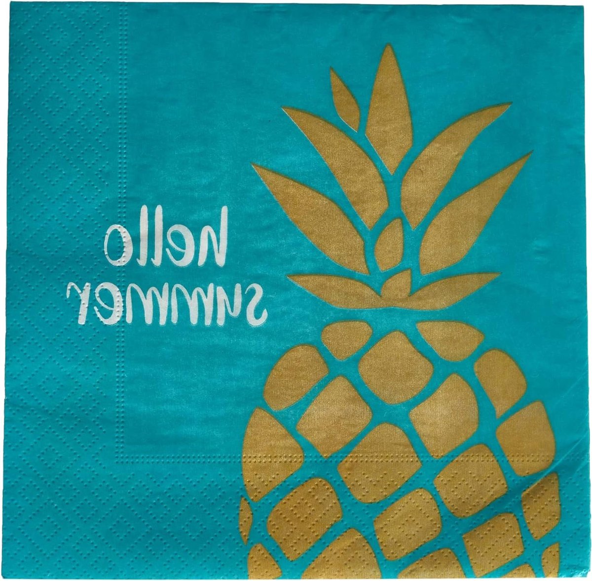 Papieren Servetten - Feestdecoratie - Feestelijke Tafel - Ananas Print - 20 stuks 33x33 cm - Multicolor