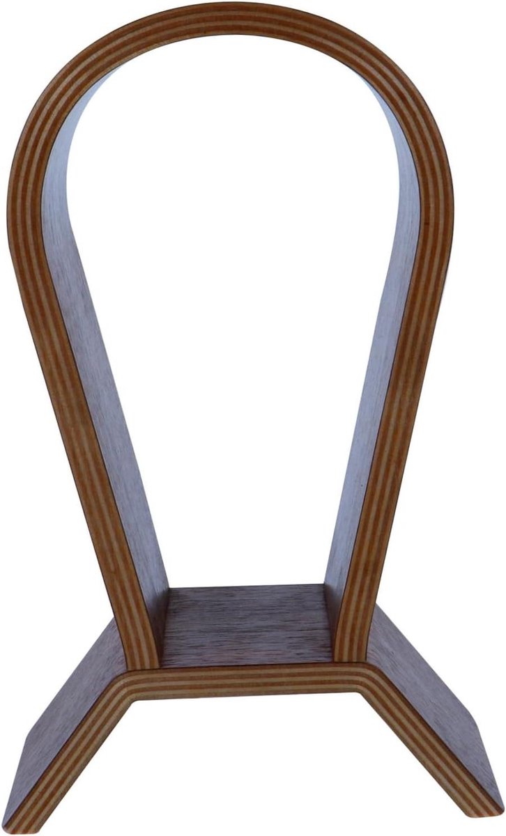 Hoofdtelefoonhouder - Displayrek headset - Bureau Organisatie - Massief notenhout - 25 x 13 x 10 cm - Bruin