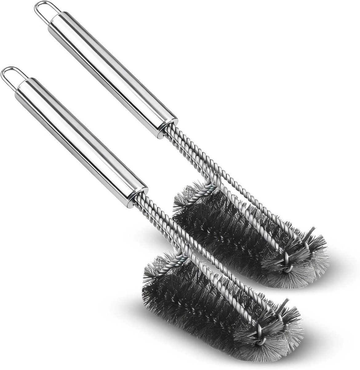 Grill Borstel Set - Barbecue Schraper - Grill Reinigen - Stabiele Constructie - 25.5 cm - Zilver
