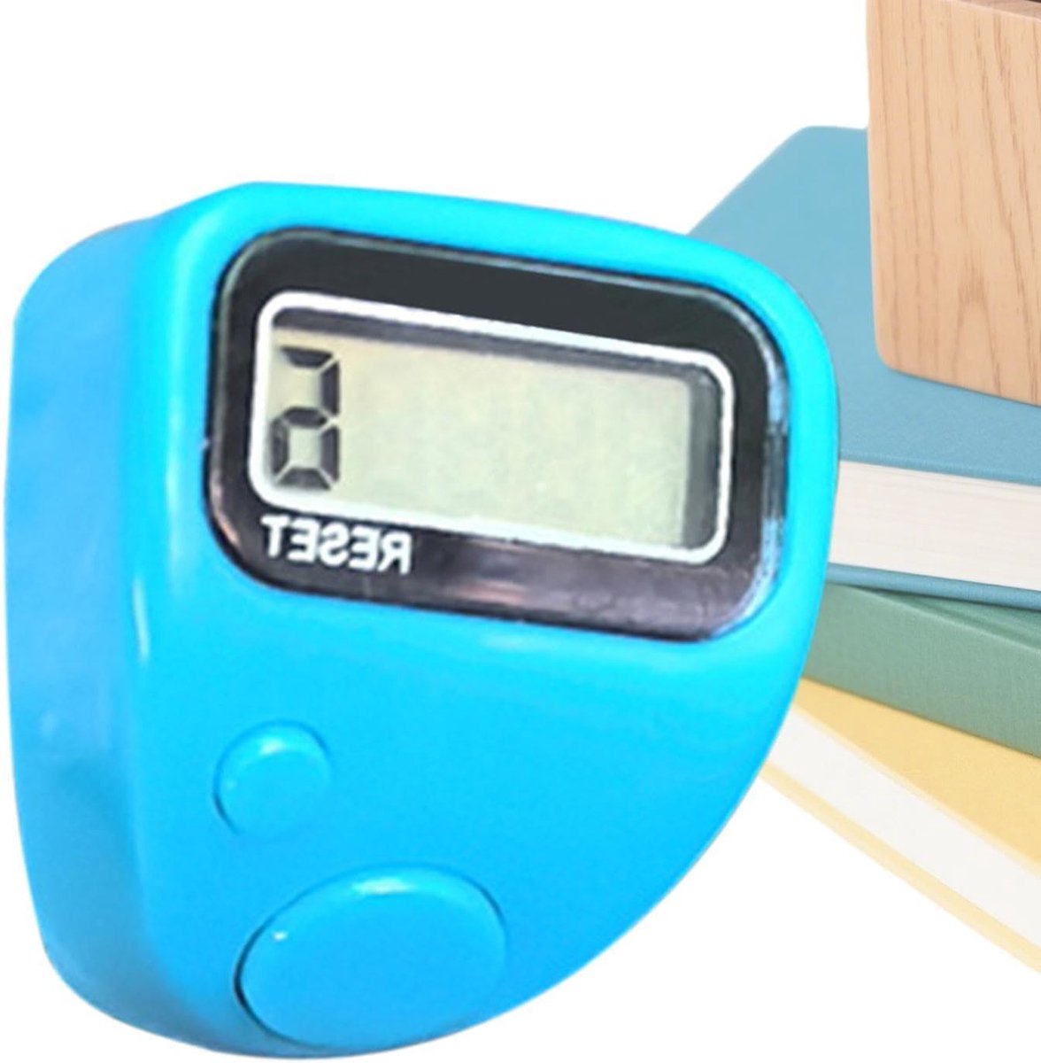 Vingerteller - Digitale teller - Activiteiten tellen - Stille werking - Compact formaat - Zeeblauw