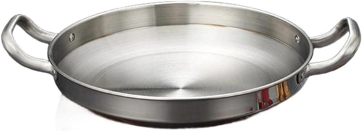Ondiepe Pan - Hete Pot - Dagelijks Koken - Stapelbaar Ontwerp - 32.5 cm - Zilver