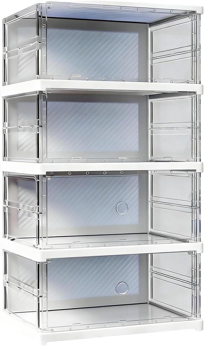 Schoenen Organizer - Sneaker Bakken - Ordelijk Huis - Magnetische Deur - 44x15x35.5 cm - Helder