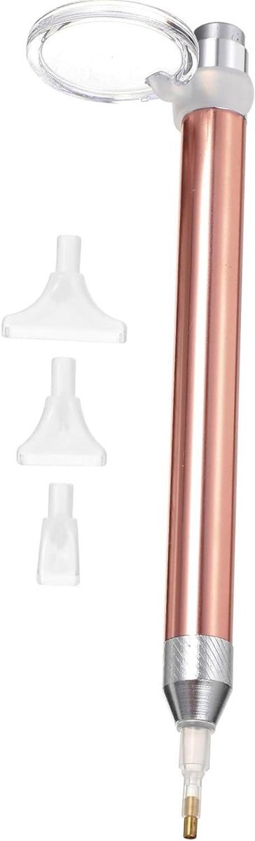Diamantboorpen met Vergrootglas - Strass Stippenpen - Precisie Knutselen - Geïntegreerde LED en Lens - 16 cm Lengte - Goudkleurig