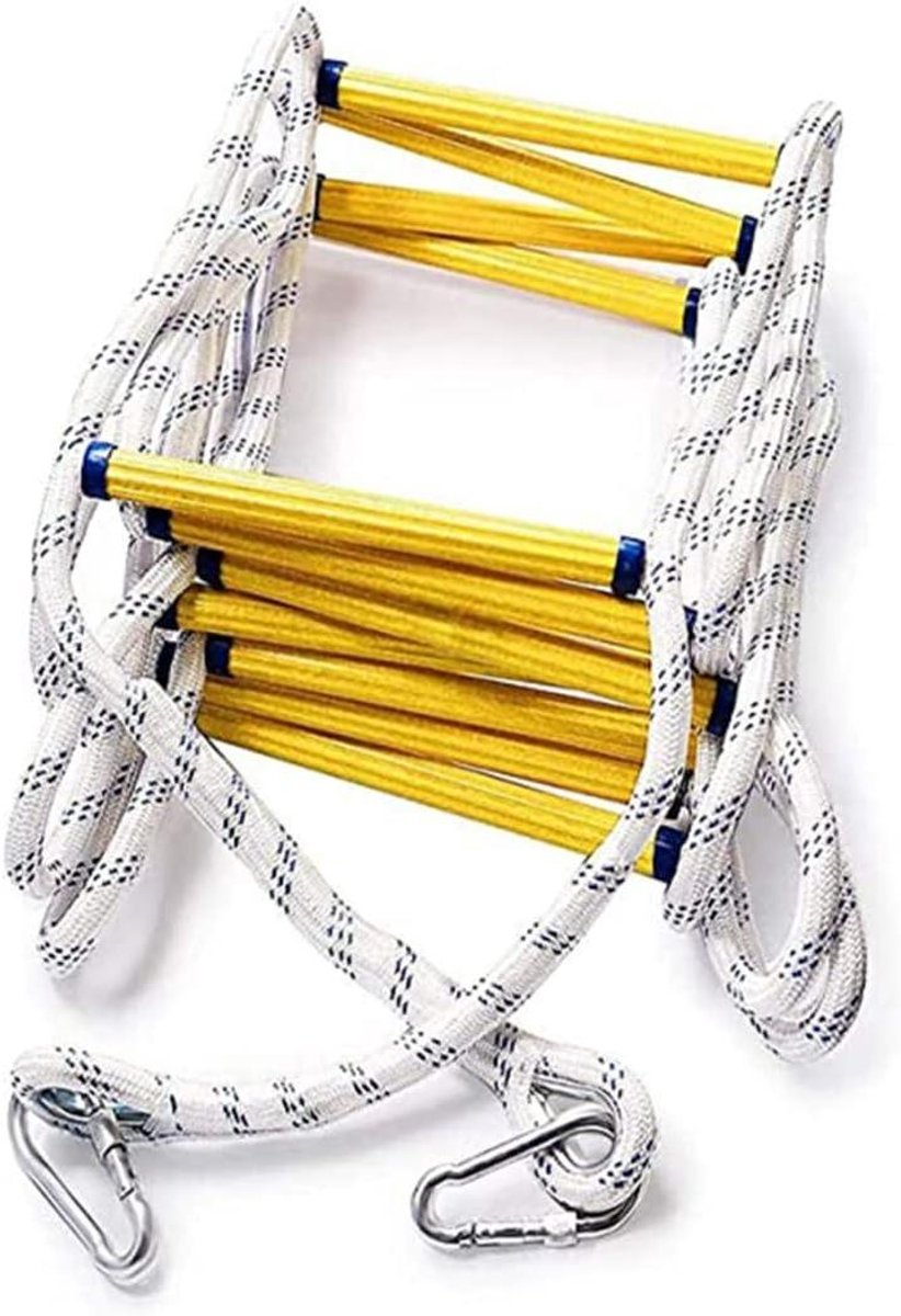 Touwladder - Veiligheidsladder Noodladder - Snelle Ontsnapping - Hoge Draagkracht - 10 Meter - Wit