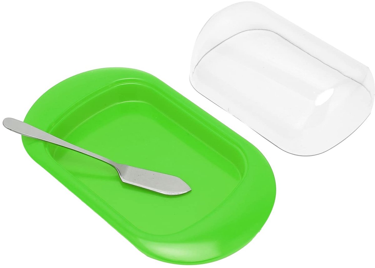 Cosensi - Cosensi - Dailygoody - Butter Storage Box - Plastic - Airtight en Functioneel - Groen - Cheese en Bread Container - Keuken Organizer - Perfect voor Desserts