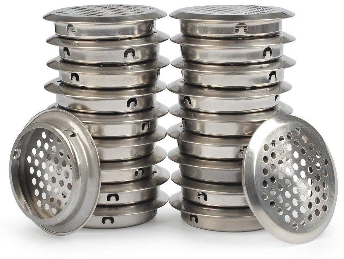 Cosensi - Dailygoods - Dailygoody - Rvs Ronde Air Vent - Ventilatie Luifel - 18Pcs - 53mm/2 Inch - Geschikt voor Keuken en Kast - Roestvrij staal