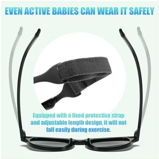 Cosensi - Dailygoods - Dailygoody - Zonnebril voor Kinderen - Gepolariseerde Babyzonnebril - UV400 Bescherming - Blauw en Zwart - Meisjeszonnebril - Geschikt voor Uniseks Ki van Cosensi — afbeelding 4